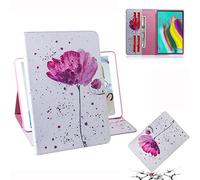 Bestcatgift Galaxy Tab A 10.1 Flip Wallet Custodia, [Painting Series][Cards Slots] PU Leather Folio Wallet Cover per Samsung Tab A 10.1 2019/T510/T515 - Violet