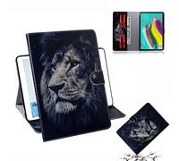 Bestcatgift Galaxy Tab A 8 Flip Wallet Custodia, [Painting Series][Cards Slots] PU Leather Folio Wallet Cover per Samsung Tab A 8 2019/P200/P205 - Lion