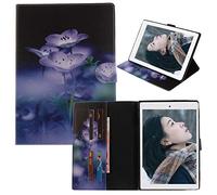 Bestcatgift iPad Mini 4 PU Leather Tablet Wallet Custodia, [Colorful Painting Series] Kickstand Folio Cover per iPad Mini 4 - Purple Flower