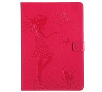 Bestcatgift iPad PRO 10.5 inch PU Leather Wallet Custodias,[Embossed Women And Cats][Wake/Sleep Function][Touch Pen Cover] Smart Flip Cover per iPad PRO 10.5-inch Retina Display (2017) - Rose Red