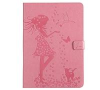 Bestcatgift iPad PRO 10.5 inch PU Leather Wallet Custodias,[Embossed Women And Cats][Wake/Sleep Function][Touch Pen Cover] Smart Flip Cover per iPad PRO 10.5-inch Retina Display (2017) - Pink