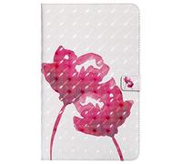Bestcatgift PU Leather Wallet Custodia per Galaxy Tab A 10.1, [3D Relief Pattern][Touch Pen Cover] Smart Flip Cover per Galaxy Tab A 10.1 inch SM-T580 SM-T585 - Rose