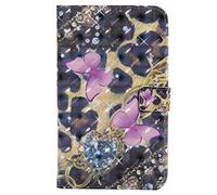 Bestcatgift PU Leather Wallet Custodia per Galaxy Tab A 7.0, [3D Relief Pattern][Wake/Sleep Function][Touch Pen Cover] Smart Flip Cover per Galaxy Tab A 7.0 inch SM-T280 SM-T285 - Pink Butterfly