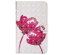 Bestcatgift PU Leather Wallet Custodia per Galaxy Tab A 8.0, [3D Relief Pattern][Touch Pen Cover] Smart Flip Cover per Galaxy Tab A 8.0 inch SM-T385 SM-T380 2017 - Rose