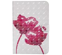 Bestcatgift PU Leather Wallet Custodia per Galaxy Tab A 8.0, [3D Relief Pattern][Wake/Sleep Function][Touch Pen Cover] Smart Flip Cover per Galaxy Tab A 8.0 inch SM-T350 SM-T355 2015 - Rose