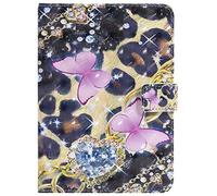 Bestcatgift PU Leather Wallet Custodia per Whiel 4, [3D Relief Pattern][Wake/Sleep Function][Touch Pen Cover] Flip Cover Wallet Custodia per Amazon Whiel 1 2 3 (6.0 inch) - Pink Butterfly