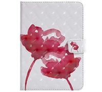 Bestcatgift PU Leather Wallet Custodia per Whiel 4, [3D Relief Pattern][Wake/Sleep Function][Touch Pen Cover] Flip Cover Wallet Custodia per Amazon Whiel 1 2 3 (6.0 inch) - Rose