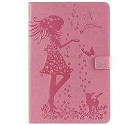 Bestcatgift Tab A 10.5 2018 PU Leather Wallet Custodias,[Embossed Women And Cats][Touch Pen Cover] Flip Cover Wallet Custodia per Samsung Galaxy Tab A 10.5 inch SM-T830/SM-T835/Tab S4 2018 - Pink