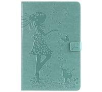 Bestcatgift Tab A 10.5 2018 PU Leather Wallet Custodias,[Embossed Women And Cats][Touch Pen Cover] Flip Cover Wallet Custodia per Samsung Galaxy Tab A 10.5 inch SM-T830/SM-T835/Tab S4 2018 - Green