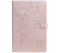 Bestcatgift Tab A 10.5 2018 PU Leather Wallet Custodias,[Embossed Women and Cats][Touch Pen Cover] Flip Cover Wallet Custodia per Samsung Galaxy Tab A 10.5 Inch SM-T830/SM-T835/Tab S4 2018 - Rose Gold