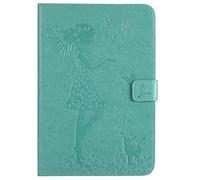 Bestcatgift Tab A 8.0 2015 PU Leather Wallet Custodias,[Embossed Women And Cats][Wake/Sleep Function][Touch Pen Cover] Smart Flip Cover per Samsung Galaxy Tab A 8.0 inch SM-T350 SM-T355 2015 - Green