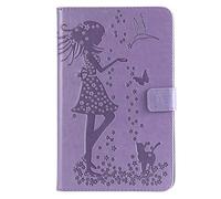 Bestcatgift Tab A 8.0 2018 PU Leather Wallet Custodias,[Embossed Women And Cats][Touch Pen Cover] Tab A 8.0" Flip Cover Wallet Custodia per Samsung Galaxy Tab A 8.0 inch SM-T387 2018 - Purple