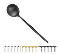 Bestdin Cucchiai 12 pezzi, squisito set di cucchiai da minestra 12 cm (4,7 pollici), cucchiai da caffè nero opaco, cucchiai da espresso in acciaio inox per casa/ristoranti, lavabili in lavastoviglie