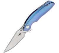 Bestech GHOST S35VN, Stone Wash+Flat Satin, Titanio, Blu BT1905B