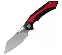 Bestech KASTA 154CM, stone wash+satin, G10 nero e rosso BG45C
