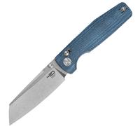 Bestech SLASHER D2 Stone wash Micarta Blu Bar Lock BG56C-1