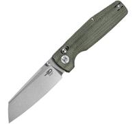 Bestech SLASHER D2 Stone wash Micarta Verde Bar Lock BG56B-1