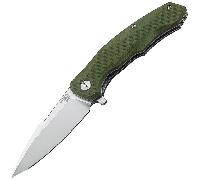 Bestech WARWOLF D2, stone wash+satin, G10 verde militare BG04B