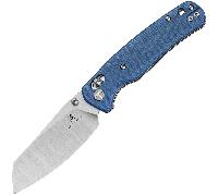 Bestechman CICADA'S WING 10Cr15MoV Satin with blue Micarta handle BMK06-M-1