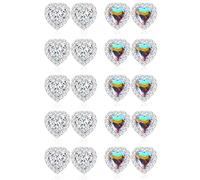 BESTEEL Orecchini con strass a forma di cuore in pietra acrilica all'interno di cristallo aureola orecchini per concorsi di danza, teatro, spettacoli teatrali, feste, matrimoni, 15 mm, Acciaio