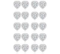 BESTEEL Orecchini con strass a forma di cuore in pietra acrilica all'interno di cristallo aureola orecchini per concorsi di danza, teatro, spettacoli teatrali, feste, matrimoni, 15 mm, Acciaio