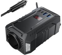BESTEK Inverter Auto Onda Pura 400W, Trasformatore Inverter 12V a 220V, 2 USB, Multi Protezioni e Soft Start, Ideale per Auto/Camper, Alimentazione da Accendisigari