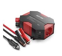 BESTEK Inverter da Auto 12V a 220V 400W, Trasformatore 12V a 220V con 4 Porte USB 1 Presa Schuko, Pinza per Batteria & Adattatore per Accendisigari - Onda Modificata