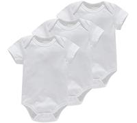 Bestele Body in Cotone a Manica Corta per Bimba, Bambino, Ragazzo, Ragazza, Neonato Unisex - Abbigliamento Intimo 0-24 Mesi (3 * Bianco Normale, 0-3 Mesi)