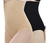 Bestele Intimo Modellante da Donna,Addominale Guaina Mutande Contenitiva Fascia Elastica a Vita Alta,Snellenti Pantaloncini Shapewear Invisible Body Bustino Donna Shaping Body (1*Nero+1*Nudo, S)