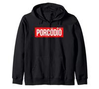 BESTEMMIE INTRECCIATE PORCODIO IN CORSIVO Felpa con Cappuccio Unisex Adulto Nero S