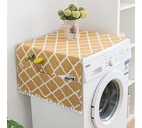 Bestenrose - Copertura antipolvere per frigorifero, multiuso, anti-olio, con tasche laterali, accessori per la cucina, accessori per la casa (copertura gialla, 55 x 130 cm)