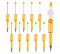 Bestewelry 10 penne a sfera in plastica ABS con perline di cristallo, fatte a mano, penne per fai da te personalizzate con perline per gioielli, arancione