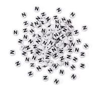 Bestewelry 100 perline in acrilico con lettere iniziali N sciolte da 7 mm, piatte e rotonde, perline distanziatrici per braccialetti con nome e creazione di gioielli