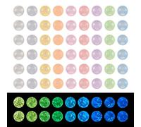 Bestewelry 1494 perline rotonde in vetro da 3 mm, non forate, luminose, trasparenti, 9 colori, piccole palline fosforate che si illuminano al buio, perline per riempitivi fai da te fai da te, nail art