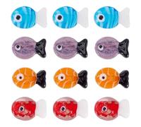 Bestewelry 16 perline in cristallo lavorato a lume a forma di pesce rosso, perline distanziali sfuse per la creazione di orecchini, bracciali, collane e gioielli in estate, in spiaggia,