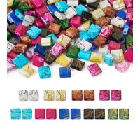 Bestewelry 180 perline rettangolari in vetro a 2 fori, 9 colori, per la creazione di gioielli e braccialetti multifilo
