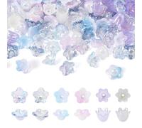 Bestewelry 180 tappi in acrilico a forma di fiore, perline in acrilico, per orecchini pendenti, bracciali, gioielli fai da te, colore: blu