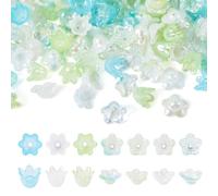 Bestewelry 180 tappi in acrilico a forma di fiore, perline in acrilico, per orecchini pendenti, bracciali, gioielli fai da te, colore: verde
