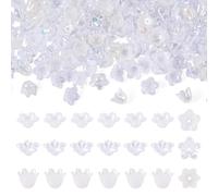 Bestewelry 180 tappi in acrilico a forma di fiore, perline in acrilico, per orecchini pendenti, bracciali, gioielli fai da te, colore: bianco