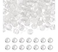 Bestewelry 2 sacchetti di 200 perline biconiche sfaccettate, in vetro, mini pony, distanziatori sfusi, per braccialetti dell'amicizia, collane, orecchini, creazione di gioielli, colore: bianco