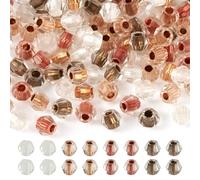 Bestewelry 2 sacchetti di 200 perline biconiche sfaccettate in vetro, mini pony, distanziatori sfusi, per braccialetti dell'amicizia, collane, orecchini, creazione di gioielli, colore: marrone rosato