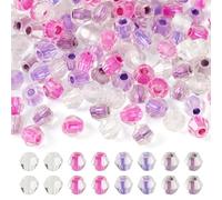 Bestewelry 2 sacchetti di 200 perline biconiche sfaccettate, in vetro, mini pony, distanziatori sfusi, per braccialetti dell'amicizia, collane, orecchini, creazione di gioielli, orchidea media