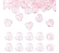 Bestewelry 30 tappi terminali a forma di campana a vento, in acrilico, motivo floreale, a forma di cono a più petali, per campane a vento, orecchini, portachiavi, creazione di gioielli, colore: rosa