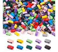 Bestewelry 300 mini perline Tila a due fori, in ematite sintetica, per la creazione di bracciali e collane a più fili