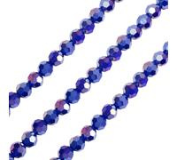 Bestewelry 4 fili di Perline di Vetro Sfaccettato, 10 mm, Cristallo ceco, Perline sfuse, Perline distanziali per bracciali, collane, creazione di gioielli, indaco