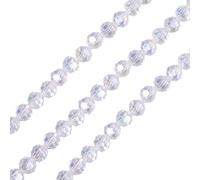 Bestewelry 4 fili di perline rotonde in vetro trasparente da 10 mm, 268 pezzi, trasparenti