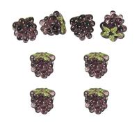 Bestewelry 4 perline distanziali sfuse in vetro lavorato a lume, color lampone, per braccialetti fai da te, collane, orecchini, creazione di gioielli, a tema frutta, indaco