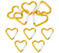 Bestewelry 5 anelli a molla a forma di cuore in lega di zinco, carini moschettoni a forma di cuore, in metallo, con clip a molla, portachiavi, borse, borse, fai da te, da appendere, color cachi chiaro