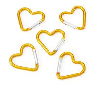 Bestewelry 5 anelli a molla in lega di zinco a forma di cuore, 43,2 x 42 mm, anello a molla in metallo, clip a forma di cuore, gancio a scatto per portachiavi, borse, colore: cachi chiaro