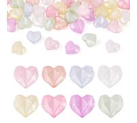 Bestewelry 50 perline luminose a forma di cuore, in acrilico, sfaccettate, si illuminano al buio, per braccialetti da donna, collane, orecchini, gioielli, decorazioni per la casa